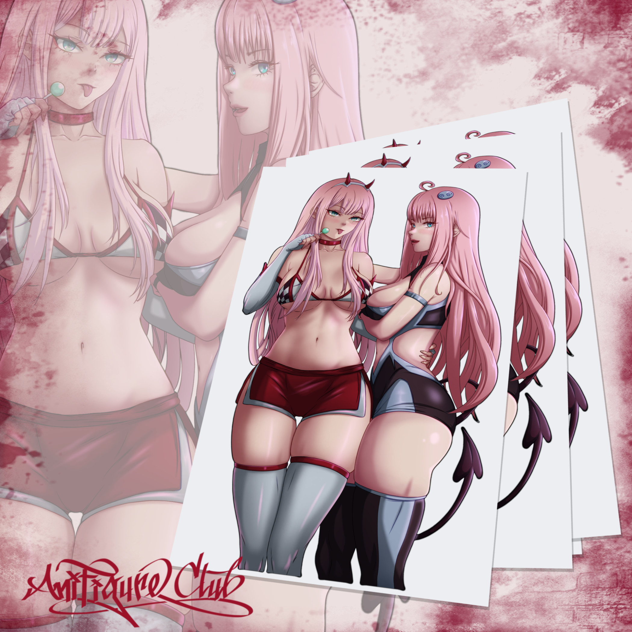 Zero Two and Lala Race queen sticker